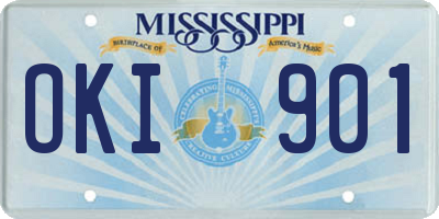 MS license plate OKI901