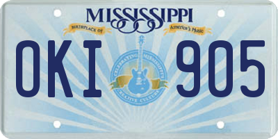 MS license plate OKI905