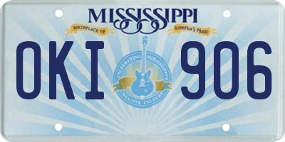 MS license plate OKI906