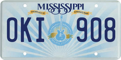 MS license plate OKI908
