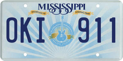 MS license plate OKI911