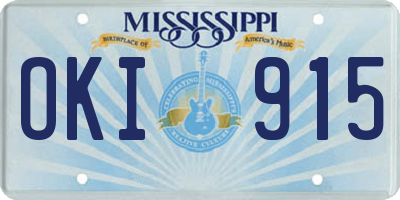 MS license plate OKI915