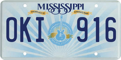 MS license plate OKI916