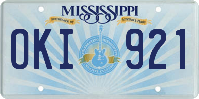 MS license plate OKI921