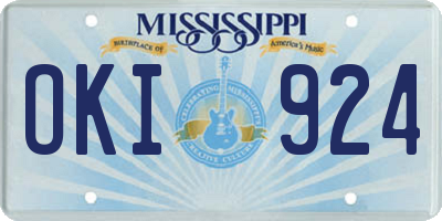 MS license plate OKI924