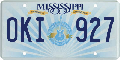 MS license plate OKI927