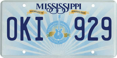 MS license plate OKI929
