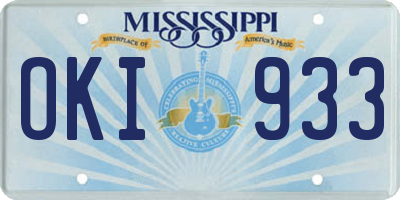MS license plate OKI933