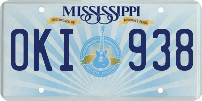 MS license plate OKI938
