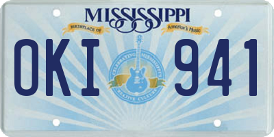 MS license plate OKI941