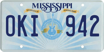 MS license plate OKI942
