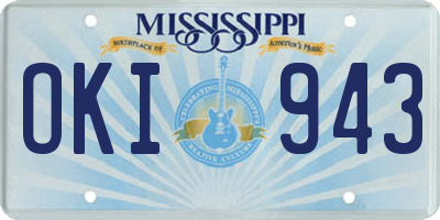 MS license plate OKI943