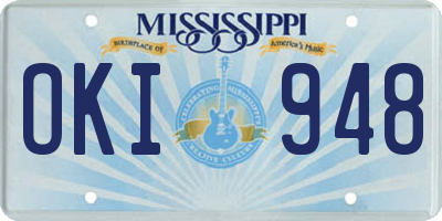 MS license plate OKI948