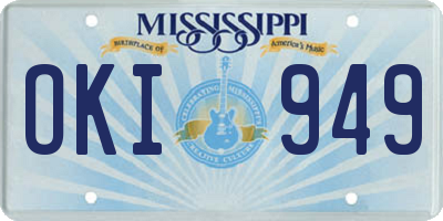 MS license plate OKI949