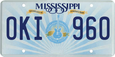 MS license plate OKI960