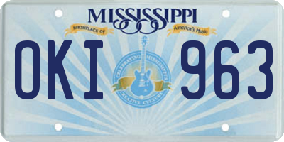 MS license plate OKI963