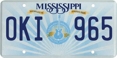 MS license plate OKI965
