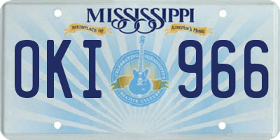 MS license plate OKI966