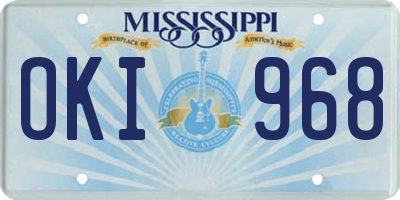 MS license plate OKI968
