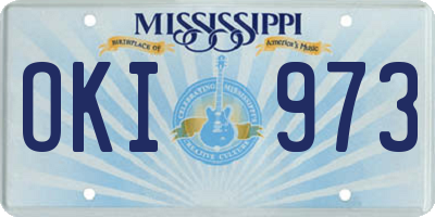 MS license plate OKI973
