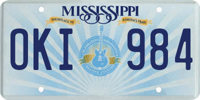 MS license plate OKI984