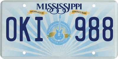 MS license plate OKI988