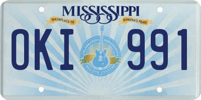 MS license plate OKI991