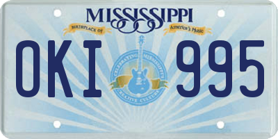 MS license plate OKI995