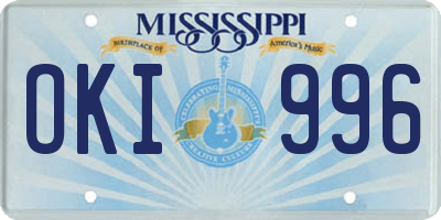 MS license plate OKI996