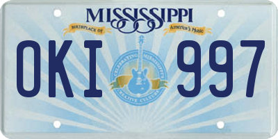 MS license plate OKI997