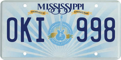 MS license plate OKI998