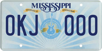 MS license plate OKJ000