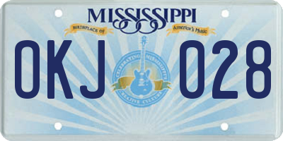 MS license plate OKJ028