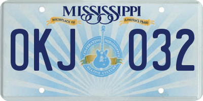 MS license plate OKJ032
