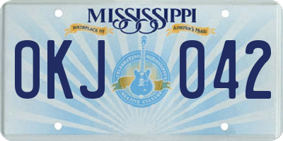 MS license plate OKJ042