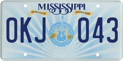 MS license plate OKJ043