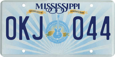 MS license plate OKJ044