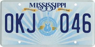 MS license plate OKJ046