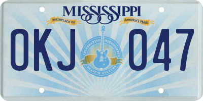 MS license plate OKJ047