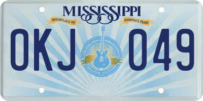 MS license plate OKJ049