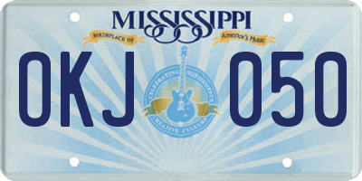 MS license plate OKJ050