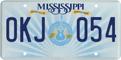 MS license plate OKJ054