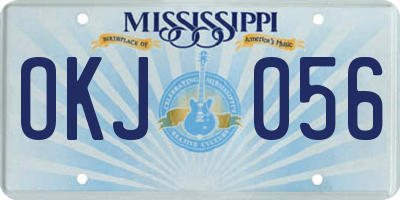 MS license plate OKJ056