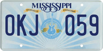 MS license plate OKJ059