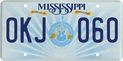 MS license plate OKJ060