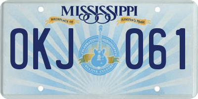 MS license plate OKJ061