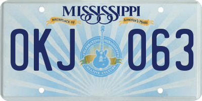 MS license plate OKJ063