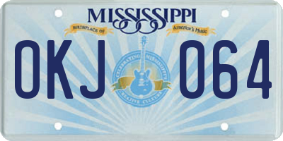 MS license plate OKJ064