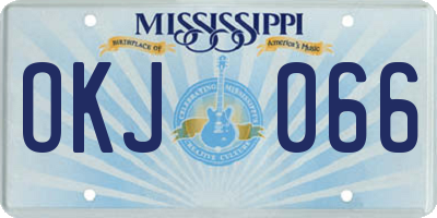 MS license plate OKJ066