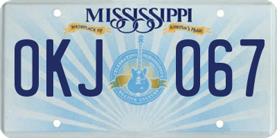 MS license plate OKJ067